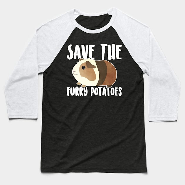 Guinea Pig Save the Furry Potatoes Baseball T-Shirt by Psitta